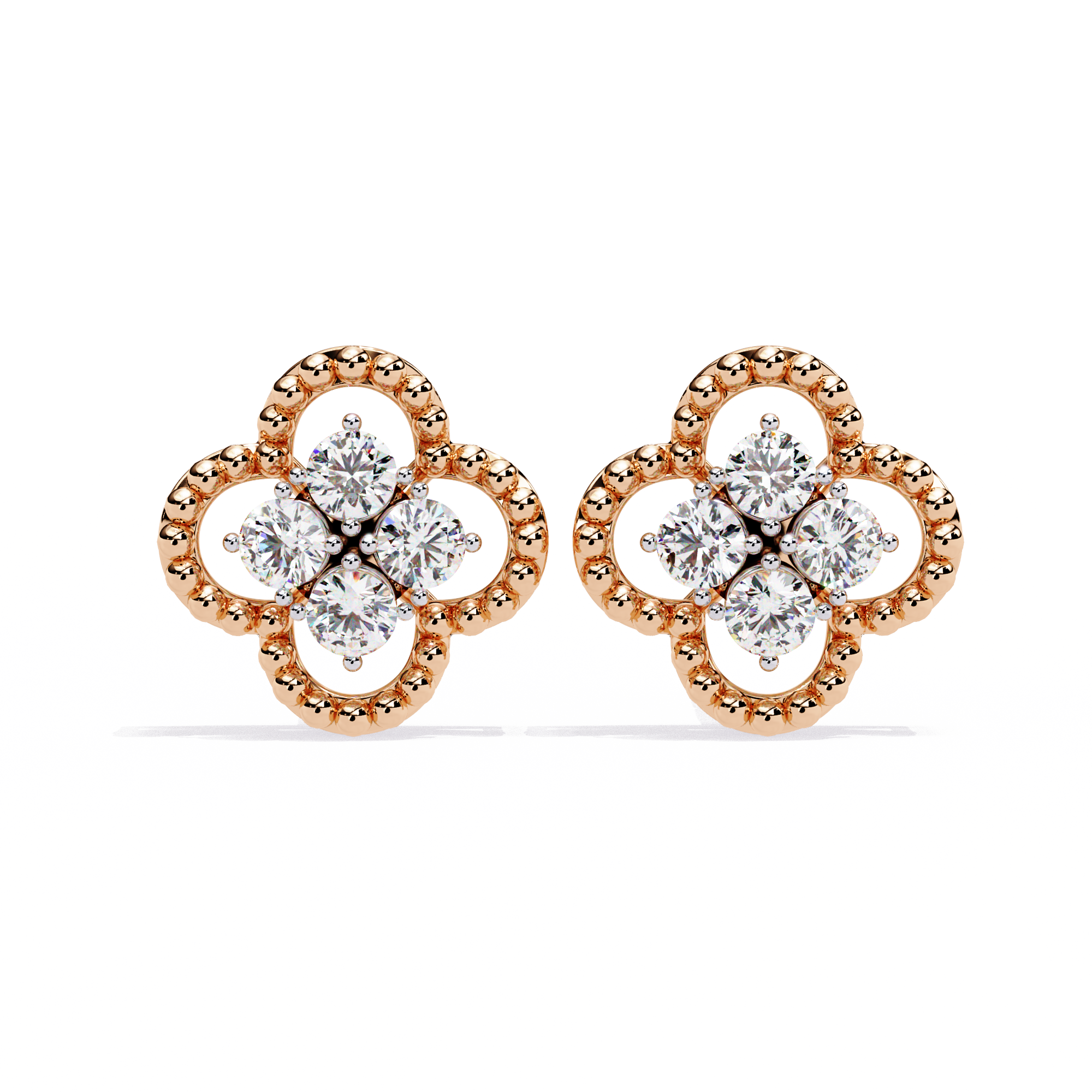 Buy Timeless Clover Natural Diamond Studs | SolitaireKart